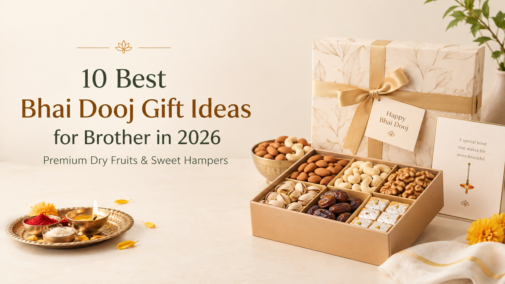 Premium dry fruits and sweet hampers for Bhai Dooj gifting
