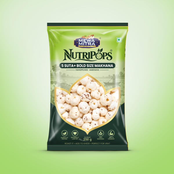 Mewa Mitra NutriPops 5 Suta+ Bold Size Makhana - 250g